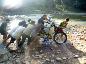 The DRZ 400 SC, powered by villagers